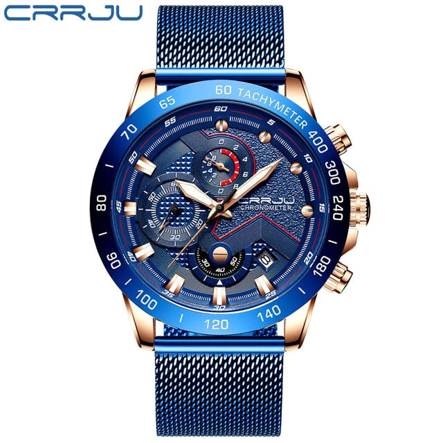 Chronograph Male Satianless Steel Wristwatch Relogio Masculino