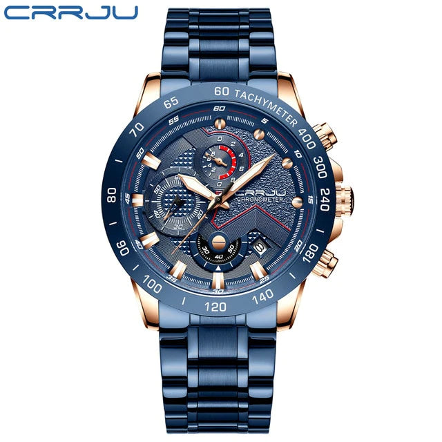 Chronograph Male Satianless Steel Wristwatch Relogio Masculino