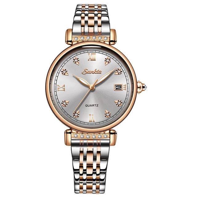 SUNKTA New Rose Gold Women Watch