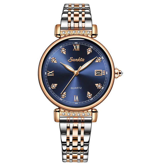 SUNKTA New Rose Gold Women Watch