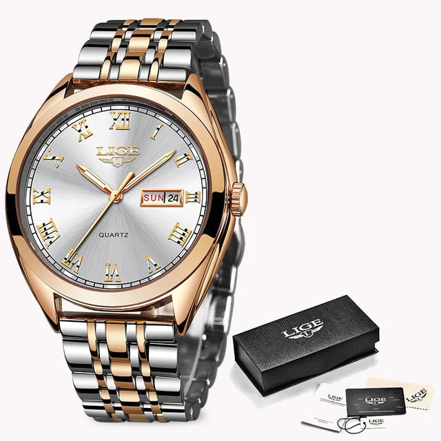 LIGE New Rose Gold Women Watch